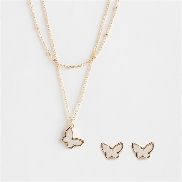 Komplet biżuterii Iris - pozłacany