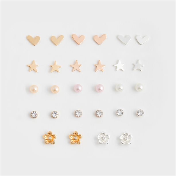 Zestaw 14 par kolczyków Love For Everyday